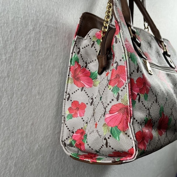 Vintage Retro Y2K Purse Cat Pattern Baby Phat Floral Lattice Tote by Kimora Lee - Picture 4 of 12